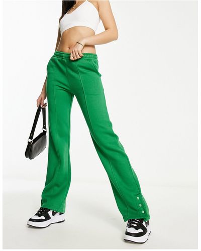 Threadbare Maddy - joggers a pannelli verdi con bottoni a pressione - Verde