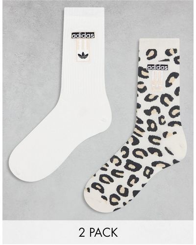 adidas Originals Leopard luxe - confezione da 2 paia di calzini - Bianco