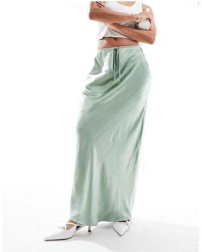 4th & Reckless Falda larga verde con cordón ajustable en la cintura