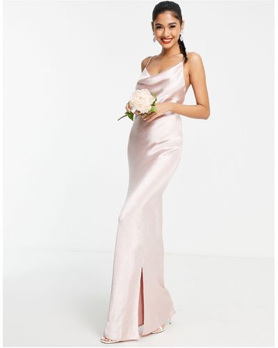 ASOS Bridesmaid Cami Maxi Slip Dress - Pink
