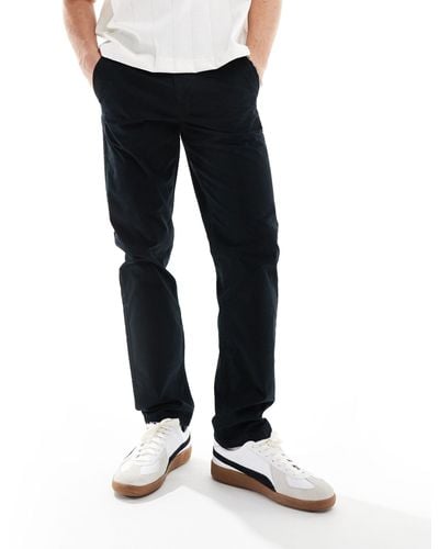 River Island Slim Fit Casual Chino Trousers - Black