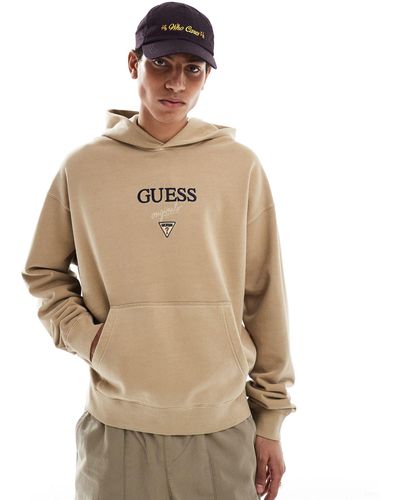 Guess Unisex Baker Pullover Hoodie - Natural