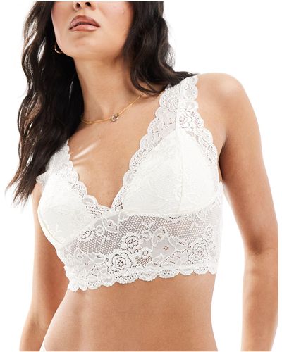 ONLY Cropped Lace Bralette - White
