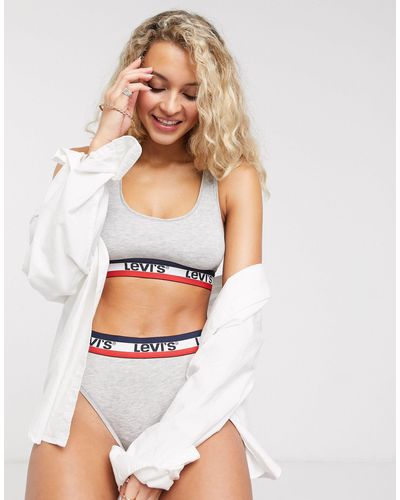 Levi's Logo Tape Sports Bra - Grey