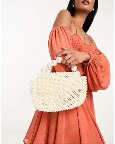True Decadence Pearl Structured Clutch Bag