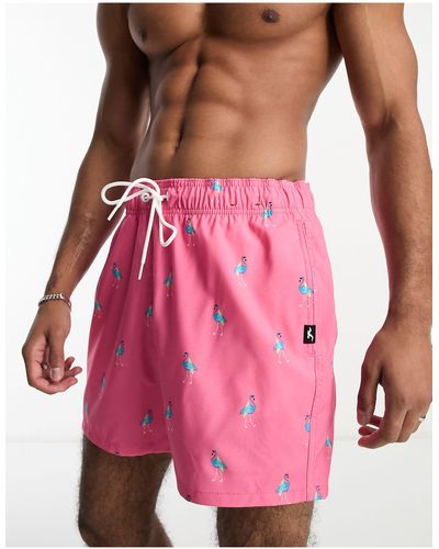 Hollister – 5in guard – badeshorts mit print - Pink