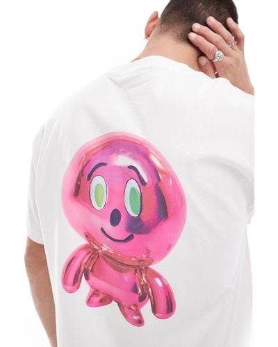 Weekday T-shirt oversize à imprimé style personnage effet ballon - Rose