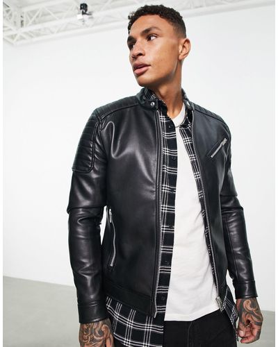 Bershka Leather jackets for Men | Online Sale up to 36% off | Lyst