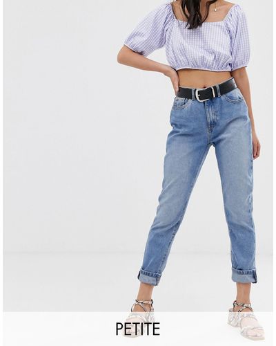 Only Petite Mom Jeans - Blauw