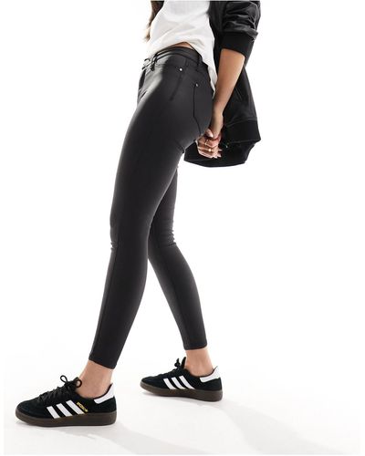 River Island Molly Mid Rise Coated Jean - Black