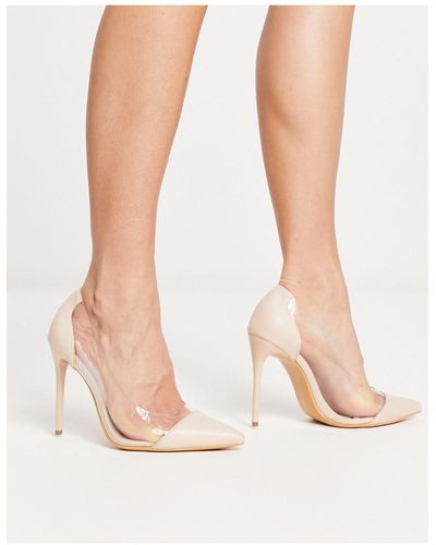 Truffle Collection Clear Stiletto Heeled Shoes - White