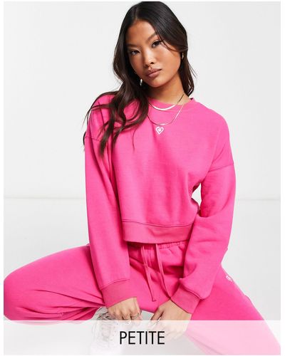 Miss Selfridge Petite Cropped Sweat - Pink