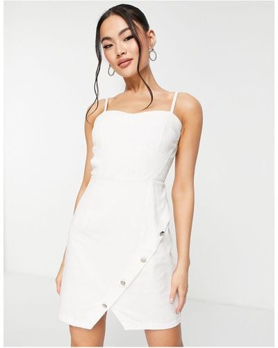 Trendyol Asymmetric Button Up Dress - White