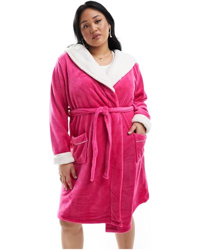 Chelsea Peers Plus Cosy Hooded Robe - Pink