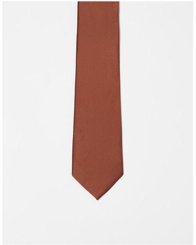 ASOS Cravate slim - marron - Blanc