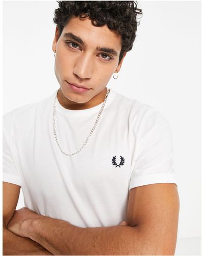 Fred Perry T-shirt Met Contrasterende Boord - Wit
