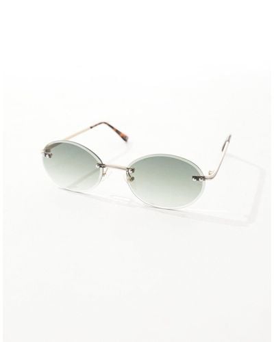 ASOS Rimless Sunglasses With Round Lens - Green