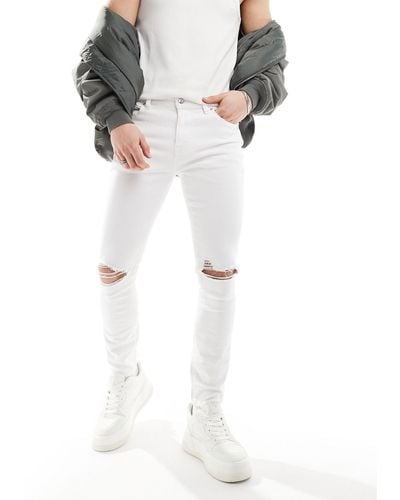 ASOS Spray On Jeans With Power-stretch And Rips - White