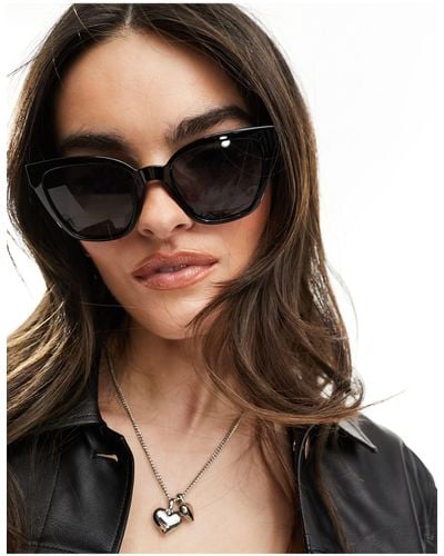 & Other Stories – eckige oversize-cat-eye-sonnenbrille - Schwarz