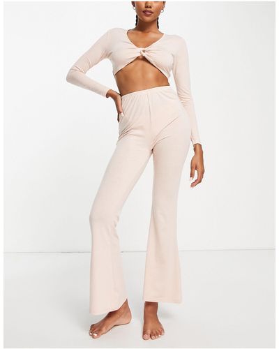 South Beach Polyester Flared Trouser - Pink