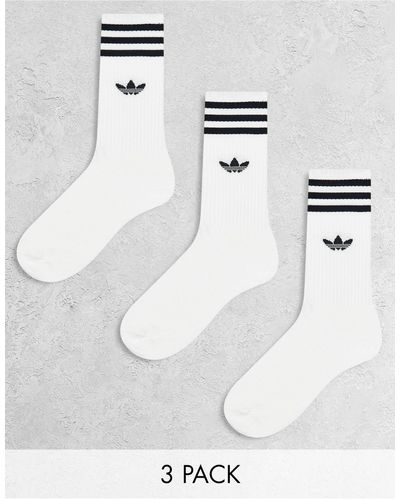 adidas Originals 3 Pack Solid Socks - White