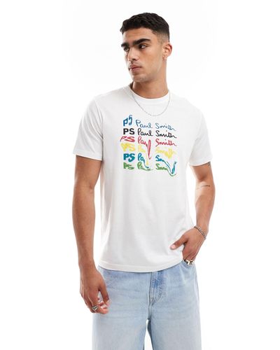 PS by Paul Smith T-shirt With Rainbow Logo Print - White