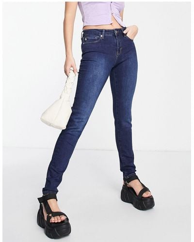 Love Moschino Jeans skinny medio con logo - Blu