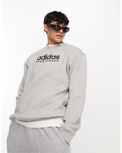 adidas Originals Adidas Training Linear Logo Sweatshirt - Grey