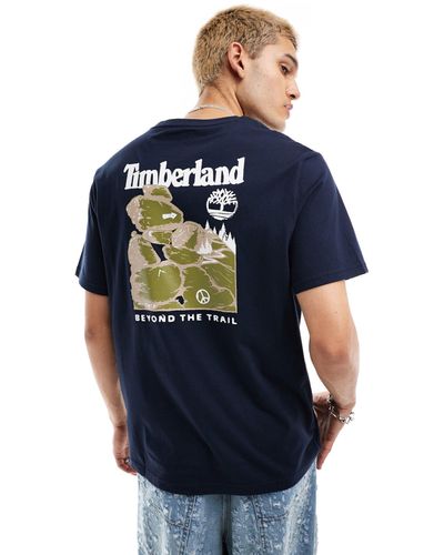 Timberland Camiseta extragrande con estampado grande - Azul