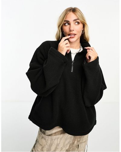 Weekday Cora Fleece Sweatshirt - Black