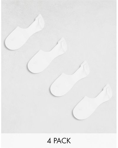 Pieces 4 Pack Footsie Invisible Socks - White