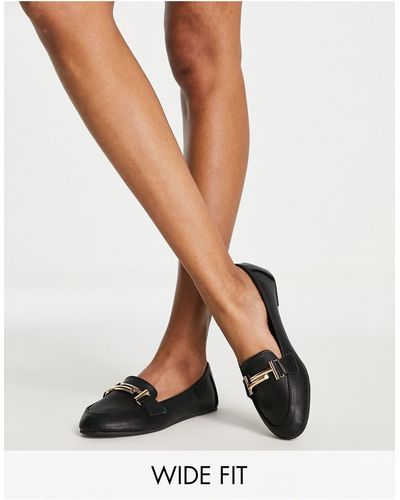 Raid Wide Fit Nidhi Loafers With Snaffle - Black