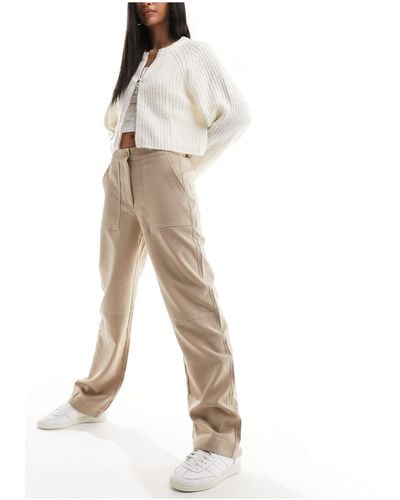 Vero Moda Pantalon chino à coutures contrastées - beige - Blanc