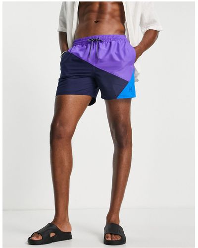 Nike 5 Inch Diagonal Colourblock Shorts - Blue