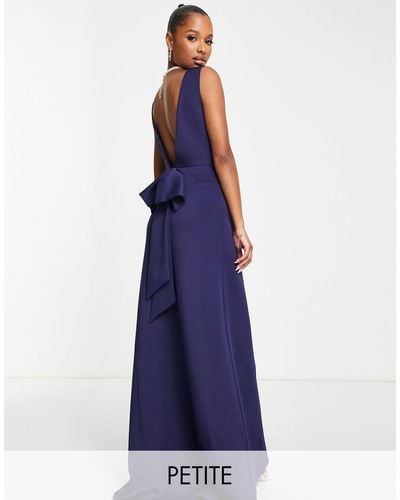 TFNC London Bridesmaid Bow Back Maxi Dress - Blue