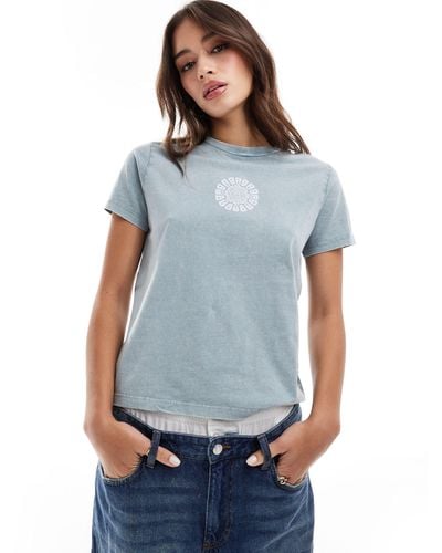 Pull&Bear Mandala Graphic T-shirt - Blue
