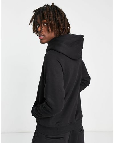 Sixth June Co-ord Heavyweight Hoodie With Snap Fastening - Black
