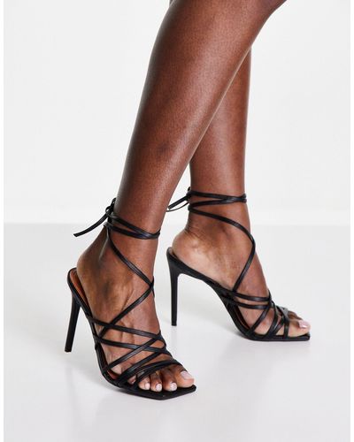 ASOS National Strappy High Heeled Sandals - Black