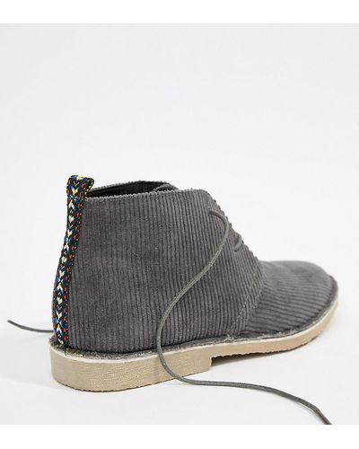 ASOS Desert Boots In Grey Cord