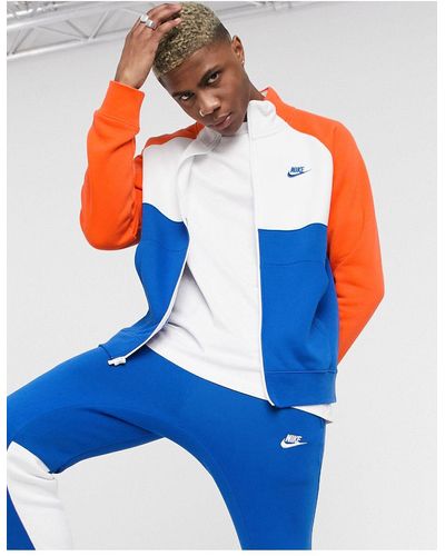 Nike Tuta sportiva blu/arancione con zip