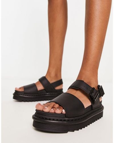 Dr. Martens Voss Leather Flat Chunky Sandals - Black