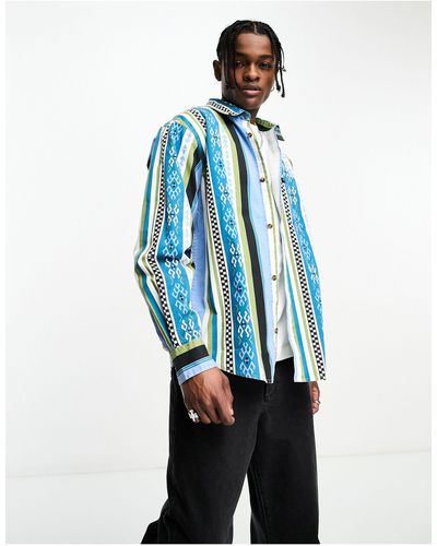 Carhartt Coba - Overhemd Met Lange Mouwen En Patroon - Blauw