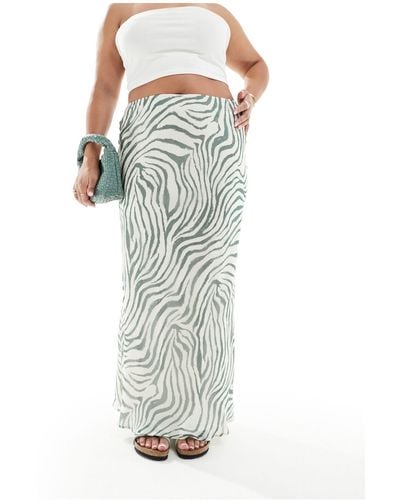 ASOS Asos Design Curve Chiffon Bias Maxi Skirt - Multicolour