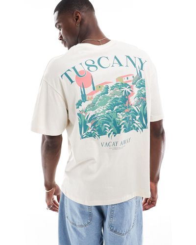 Jack & Jones Oversized Tuscany Back Print T-shirt - White