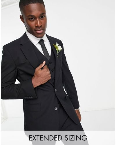 Noak Premium Wool-rich Skinny Suit Jacket - Black