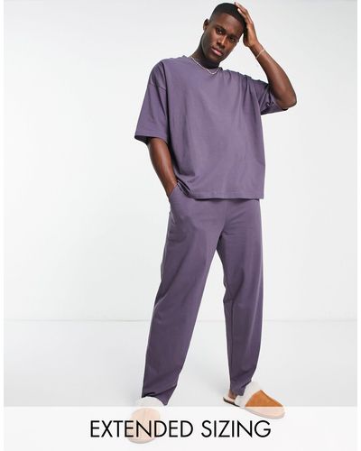 ASOS Pyjamaset Van Jersey Met Oversized T-shirt En Broek - Paars
