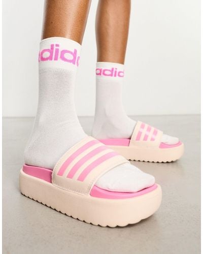 adidas Originals Adilette Platform Slides - Pink