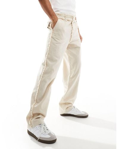 ASOS Co-ord Relaxed Linen Trouser - White