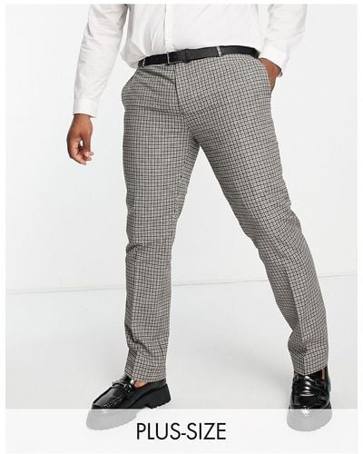 Twisted Tailor Plus - pudwill - pantaloni da abito slim a quadri beige e blu navy - Multicolore