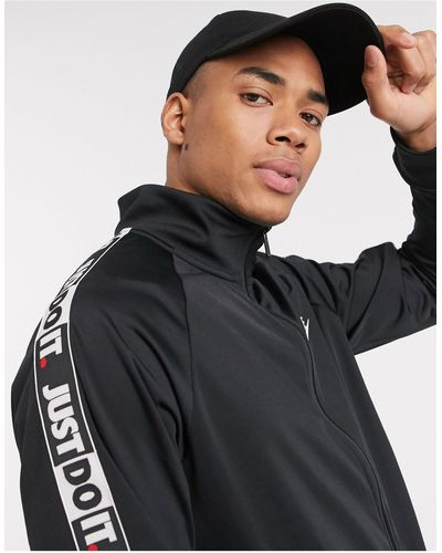 Nike Just do it - giacca sportiva nera con zip e fettucce - Nero
